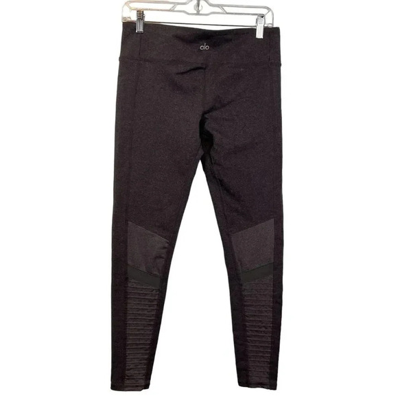 ALO YOGA High Rise Moto Leggings In Stormy Heather Gray - Picture 6 of 16